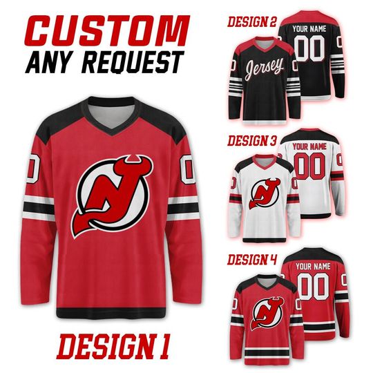 Discover Custom New Jersey Devils Ice Hockey Team Home Away Jersey, New Jersey Hockey Team Vneck Jersey, Long Sleeve Jersey Hockey 181225HC11