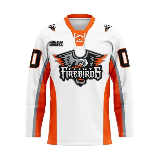 Discover Flint Firebirds Personalized White Lace Hockey Shirt