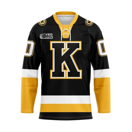 Discover Kingston Frontenacs Personalized Black Lace Hockey Shirt