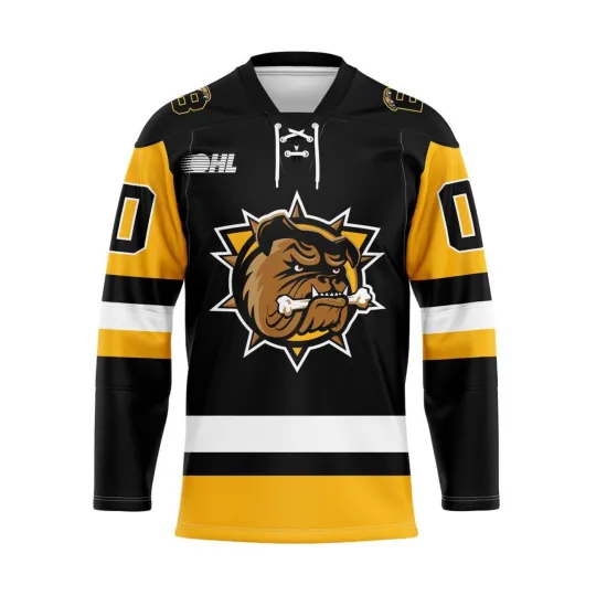 Discover Brantford Bulldogs Personalized Black Lace Hockey Shirt