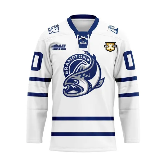 Discover Brampton Steelheads Personalized White Lace Hockey Shirt
