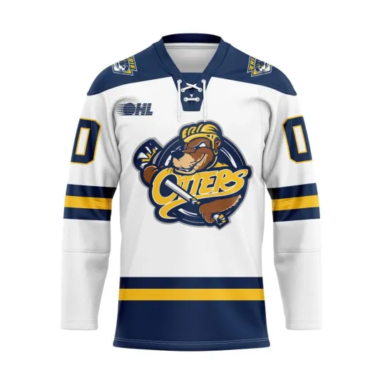 Discover Erie Otters Personalized White Lace Hockey Shirt