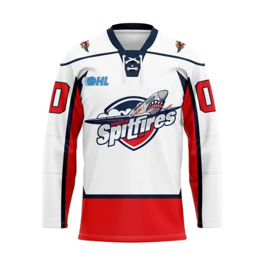 Discover Windsor Spitfires Personalized White Lace Hockey Shirt