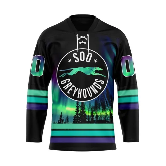 Discover Personalized Soo Greyhounds Special Design With Northern Lighs Lace Hockey Shirt