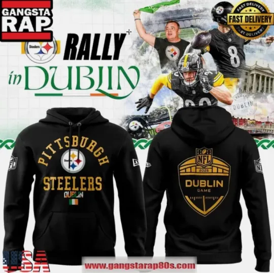 Discover Steeler 2025 Ireland Game Black 3D Hoodie