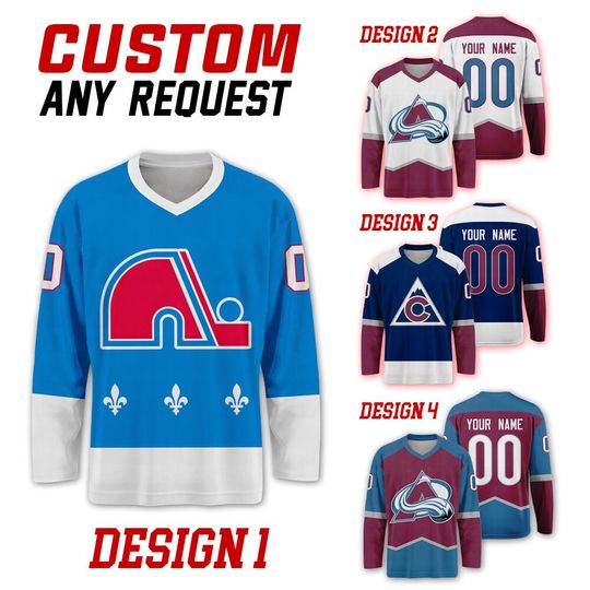 Discover Custom Colorado Avalanche Ice Hockey Team Home Away Jersey, Colorado Hockey Team Vneck Jersey, Long Sleeve Jersey Hockey