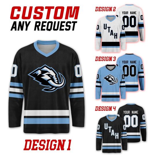 Discover Custom Utah Hockey Club Ice Hockey Team Home Away Jersey, Utah Hockey Team Vneck Jersey, Long Sleeve Jersey Hockey
