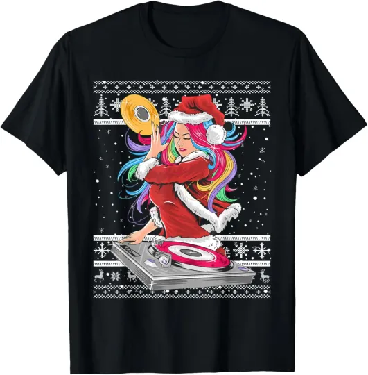 Discover Santa DJ EDM Costume For Women & Novelty Christmas DJ T-Shirt