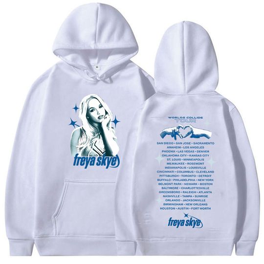 Discover Freya Skye World Tour 2025 Graphic Hoodie Men Women Fashion Oversized Sweatshirts Y2K Hip Hop Style Long Sleeve Hoody Streetwear