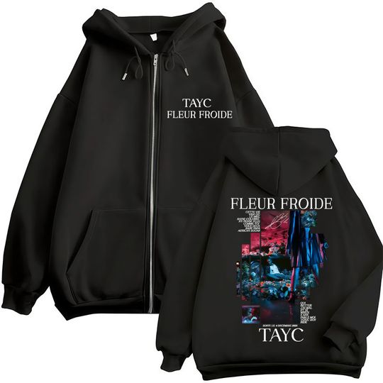 Discover Rapper Tayc Fleur Froide Album Graphic Zip Up Hoodies Men Women Hip Hop Pop Music Fashion Sweatshirt Loose Winter Fleece Jackets