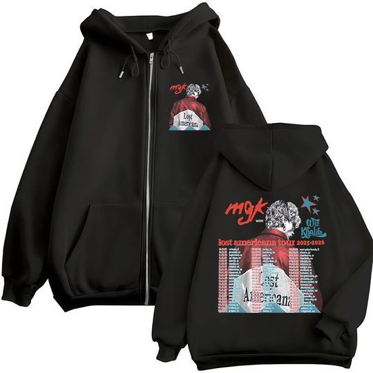 Discover Rapper Machine Gun Kelly Album 2025 New Zipper Hoody Men Women MGK Lost Fashion High Quality Fleece Sweatshirt Y2K Hip Hop Style