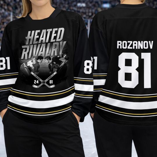 Discover Heated Rivalry Hockey Jersey, ROZANOV & HOLLANDER Hockey Jersey, Connor Storrie Shirt, Movie Inspired Shirt, Ilya Rozanov Shane Hollander