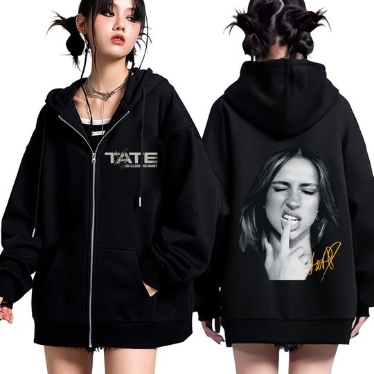Discover Tate Mcrae Album So Close To What Miss Possessive 2025 World Tour Zipper Hoodies Winter Oversized Hip-hop Zip Up Sweatshirts Top