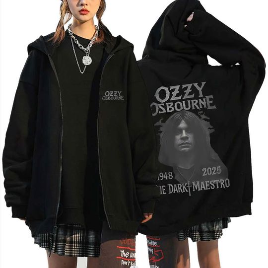 Heavy Metal Rock Band Black Sabbath Ozzy Osbourne Graphic Zipper Hoodie Men Women Clothing Vintage Oversized Zip Up Jacket Coat