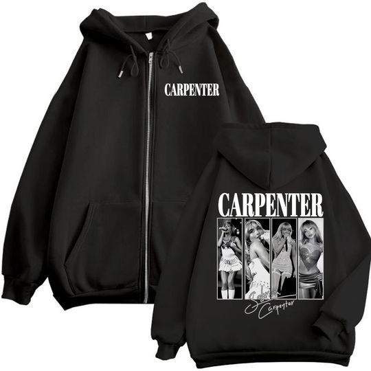 Sabrina Carpenter Graphic Zipper Hoodie Men Women Fashion Aesthetic Zip Up Pullovers Autumn Winter Casual Oversized Sweatshirts