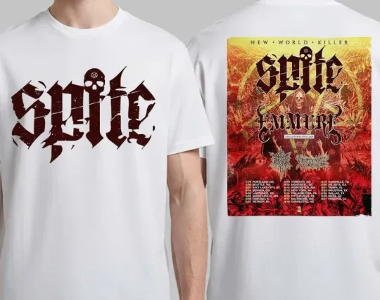Discover Spite New World Killer Tour 2026 United States Tour City Dates Two Sided T-Shirt