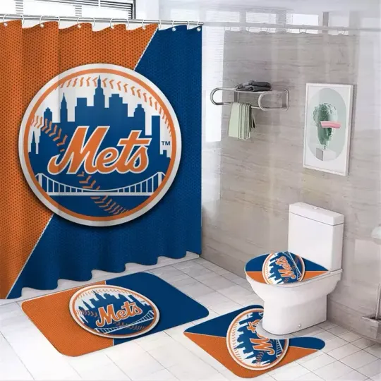 Discover Baseball Team Sport Metss Shower Curtain Bathroom set