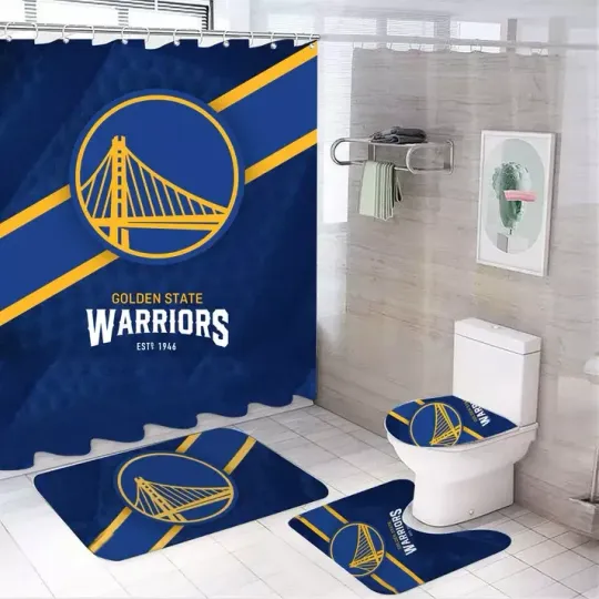 Basketball Sport Warriorss Shower Curtain bathroom set