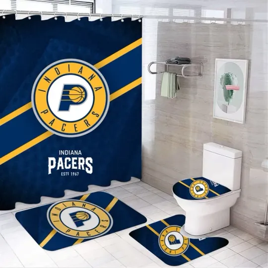 Discover Basketball Sport Pacers Shower Curtain Bathroom set