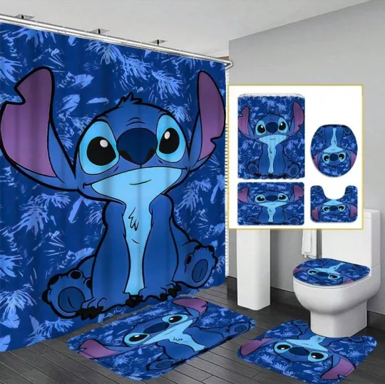 Discover 4pcs Shower Curtain Set With Modern Home Bathroom Decoration Window Curtain And