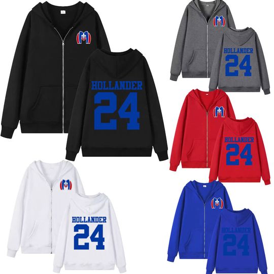 Discover Heated Rivalry Hollander 24 Zipper Hoodies Men Women Harajuku Aesthetic Jacket Sweatshirt Coat High Quality Fleece Zip Up Hoodie