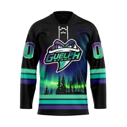 Discover Personalized Guelph Storm Special Design With Northern Lighs Lace Hockey Shirt