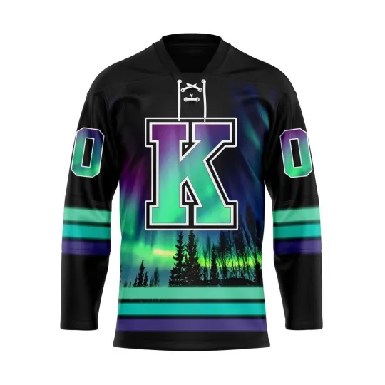 Discover Personalized Kingston Frontenacs Special With Northern Lighs Lace Hockey Shirt