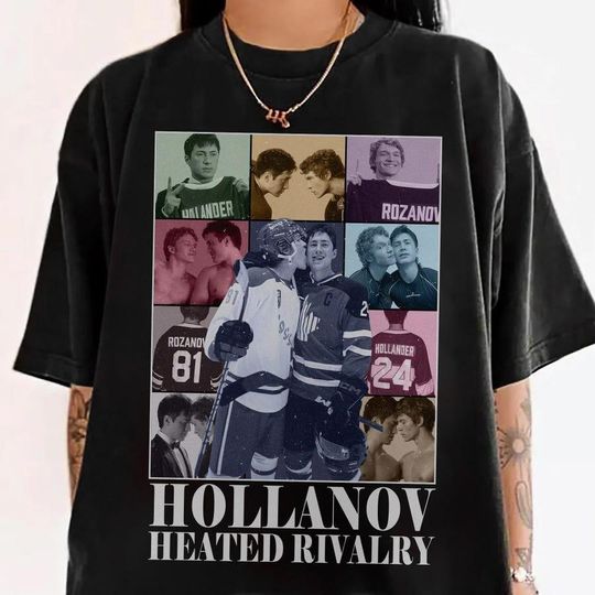 Discover Hollanov Heated Rivalry Shirt, Shane Hollander Shirt, Ilya Rozanov Shirt, Hollander and Rozanov Couple Shirt, Sports Fan Gift