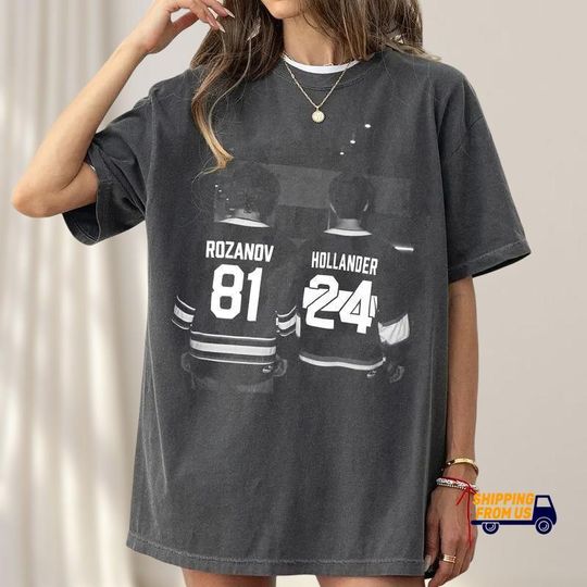 Discover Retro Rozanov Hollander Hockey Comfort Colors Shirt, Heated Rivalry Romance Crewneck, Romance Rivalry Fan Gift, Hockey Couple Fan Top
