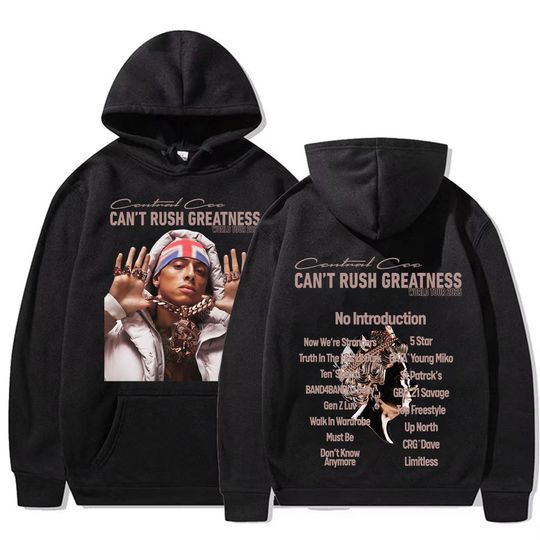 Discover Central Cee “Can’t Rush Greatness” World Tour 2025 Concert Hoodies Mens Fashion Hip Hop Pop Music Oversized Pullover Sweatshirts