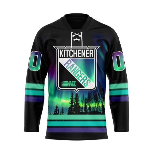 Discover Kitchener Rangers Special Design With Northern Lighs Lace Hockey Shirt