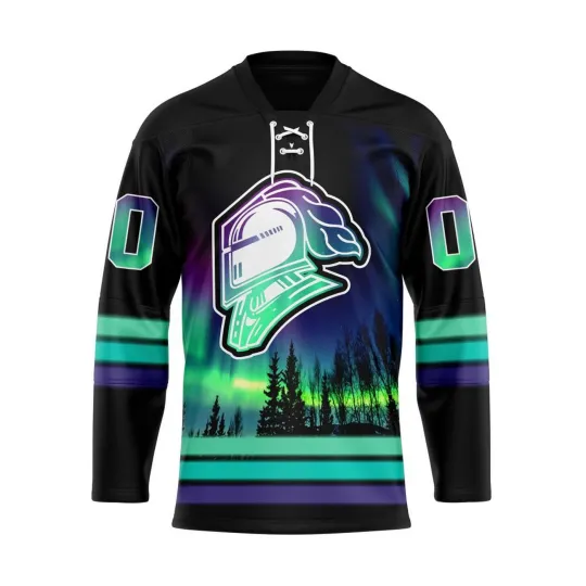 Discover Personalized London Knights Special Design With Northern Lighs Lace Hockey Shirt