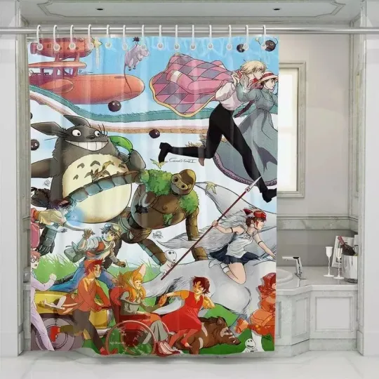 Discover My Neighbor Totoro And Ghibli Shower Curtain Set For Bathroom Decor Gift For Lov