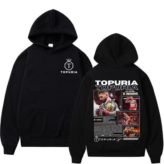 Discover Ilia Topuria Lo Sone El Matador Graphic Hoodies Men's Fashion Vintage Oversized Hoodie Unisex Casual Fleece Sweatshirt Pullovers