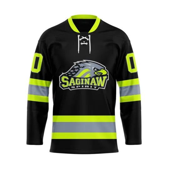 Discover Personalized Saginaw Spirit Special Firefighter Lace Hockey Shirt