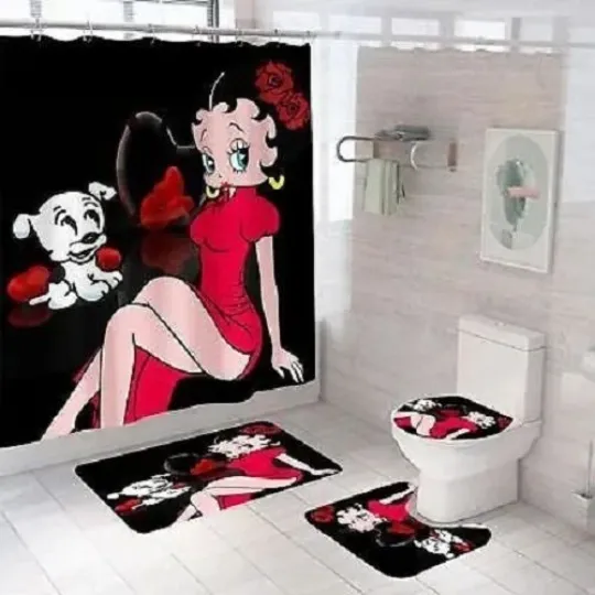 Discover Cartoon Gift For Lovers - Betty Boop Printed Shower Curtain or Bathroom Set