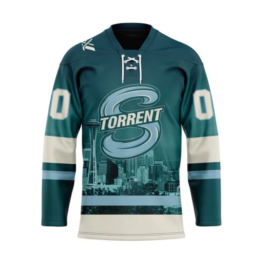 Discover Personalized Seattle Torrent Special City Skyline Design Lace Hockey Shirt
