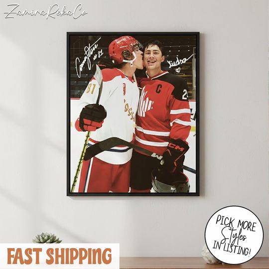 Discover Heated Rivalry Print, Shane Hollander & Ilya Rozanov Back View Art, Hockey Romance Wall Decor