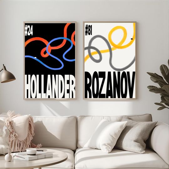 Discover Hollander and Rozanov B&W Modern HEATED RIVALRY Printable Poster Set #1