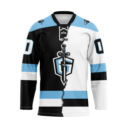 Discover Atlanta Gladiators Personalized 2025/26 Black Mix White Lace Hockey Shirt