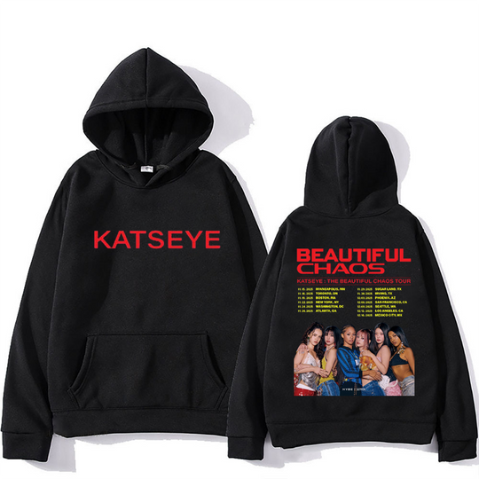Discover KATSEYE : THE BEAUTIFUL CHAOS TOUR Fashion pop Hoodie Men Women's vintage clothes Fleece Long sleeve pullovers oversized hoodies