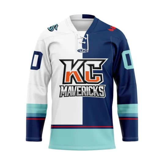 Discover Kansas City Mavericks Personalized Warm Up Lace Hockey Shirt