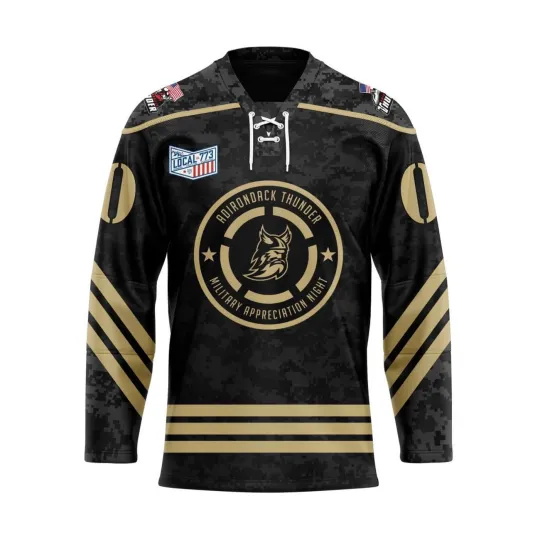 Discover Adirondack Thunder Personalized Military Appreciation Lace Hockey Shirt