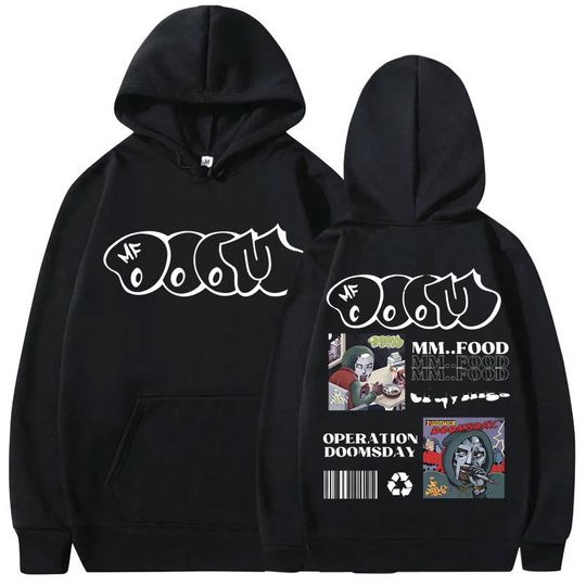 Discover Rapper Mf Dooom MM FOOD Doomsday Album Graphic Hoodie Men Women Hip Hop Vintage Rap Sweatshirt Streetwear Male Oversized Hoodies