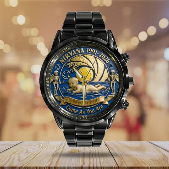 Discover Nirvana x Nevermind 35th Anniversary Black Stainless Steel Watch
