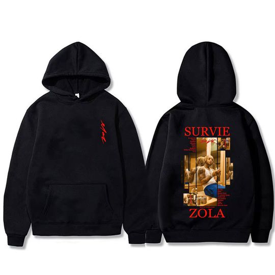 Discover Rapper Zola Survie Graphic Hoodie Male Casual Fleece Cotton Sweatshirt Men's Women's Hip Hop Fashion Pop Music Pullover Hoodies