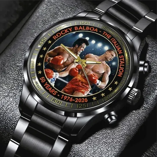 Discover Rocky Balboa 50th Anniversary Black Stainless Steel Watch