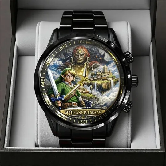 Discover The Legend of Zelda 40th Anniversary Black Stainless Steel Watch