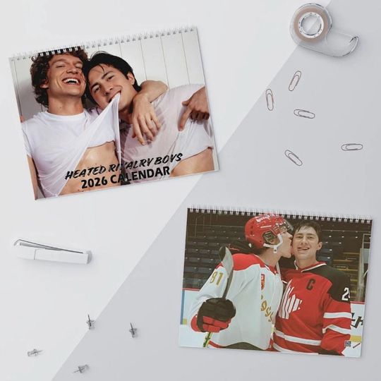 Discover Heated Rivalry 2026 Wall Calendar, Hockey Romantic, LGBTQ, Hollander Rozanov Fan Merch, Hudson Williams, Connor Storrie Gift Monthly Planner