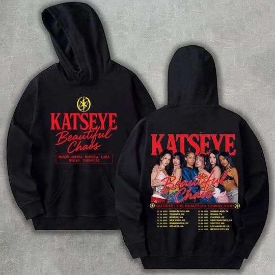 Discover Katseye The Beautiful Chaos Tour 2025 Hoodie Men Women Long Sleeve Sweatshirt Katseye Kpop Pullover Y2k Tops Women's Hoodies